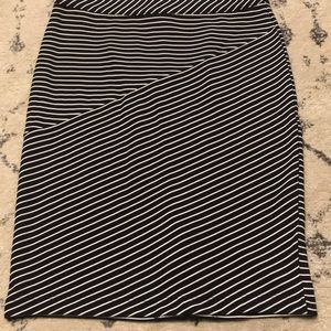 Petite Striped navy skirt